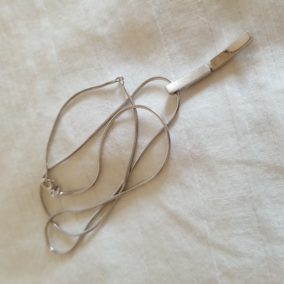 Sterling Silver Abstract Geometric Necklace - Picture 2 of 7